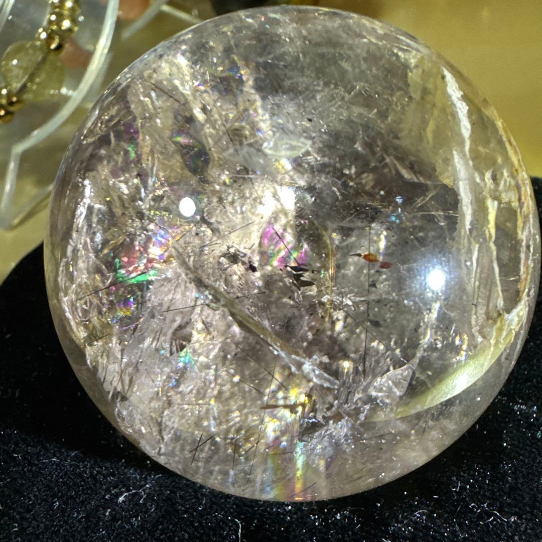 エレスチャル　アメジスト　ルチル　天然石　スフィア　貴重