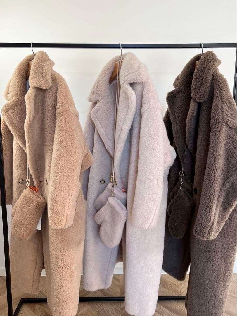 新型最新作❗️ベアロングコート テディコート ライトベージュ