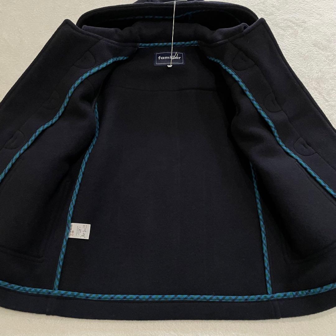 定価約6.4万円 未使用 ファミリア　ダッフルコート　現行　フード取り外し可　紺