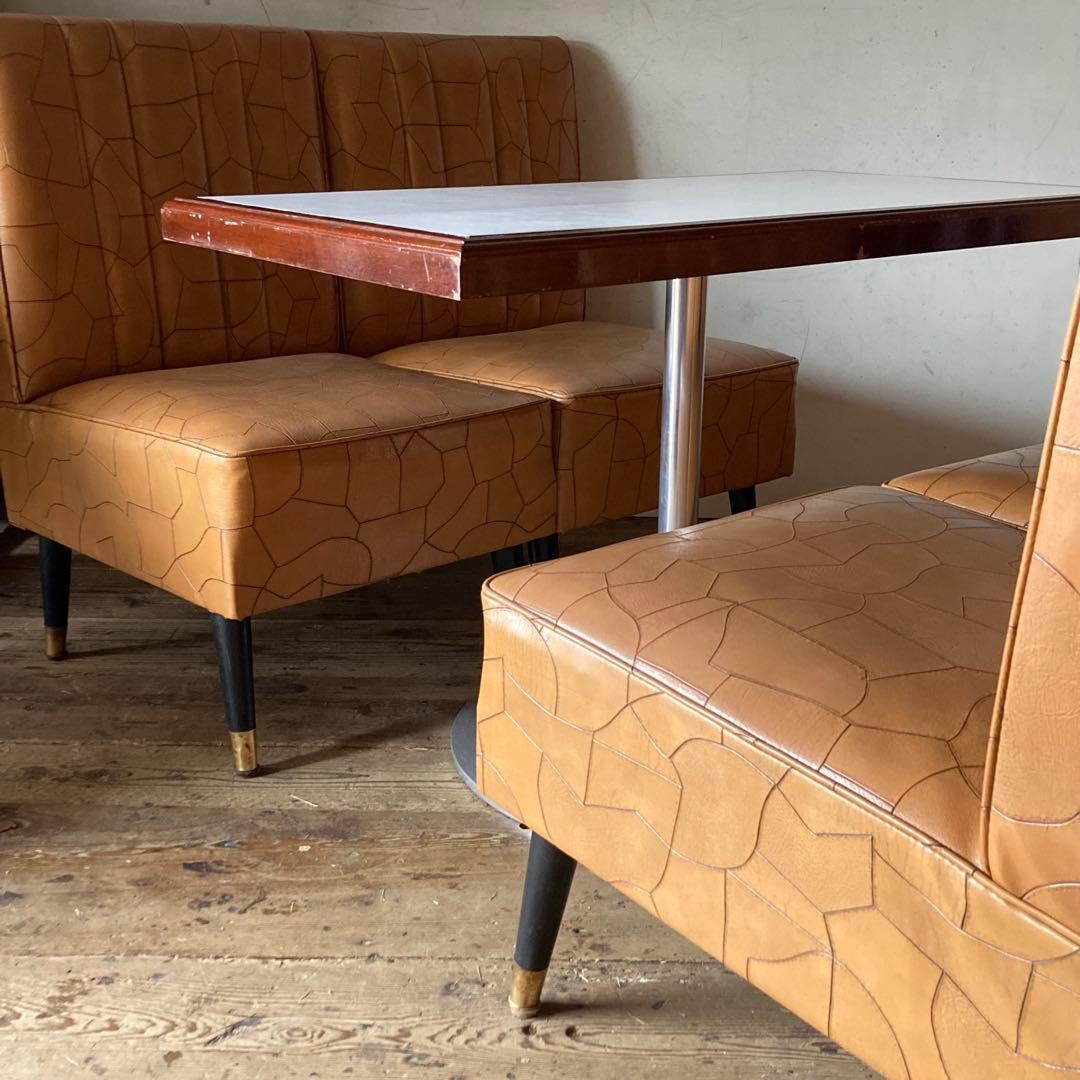 2点セット ヴィンテージ レトロ ソファ 喫茶 カフェ ミッドセンチュリー