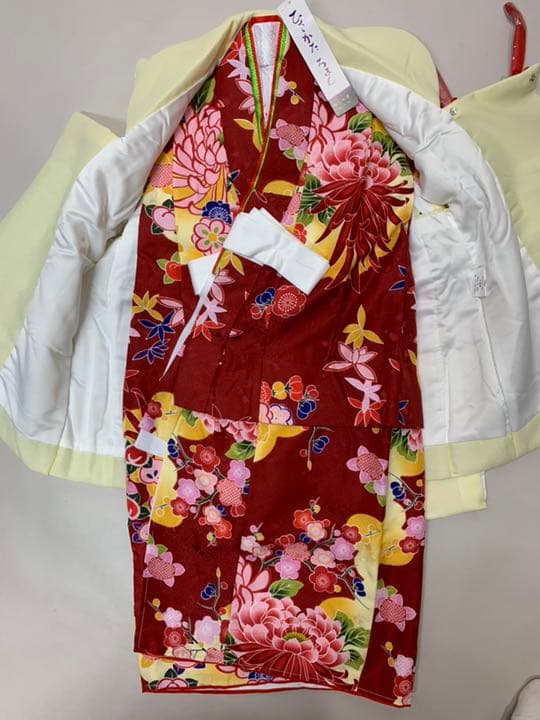 七五三 三歳 女児 被布着物セット 道行コート お仕立て無料 NO29913