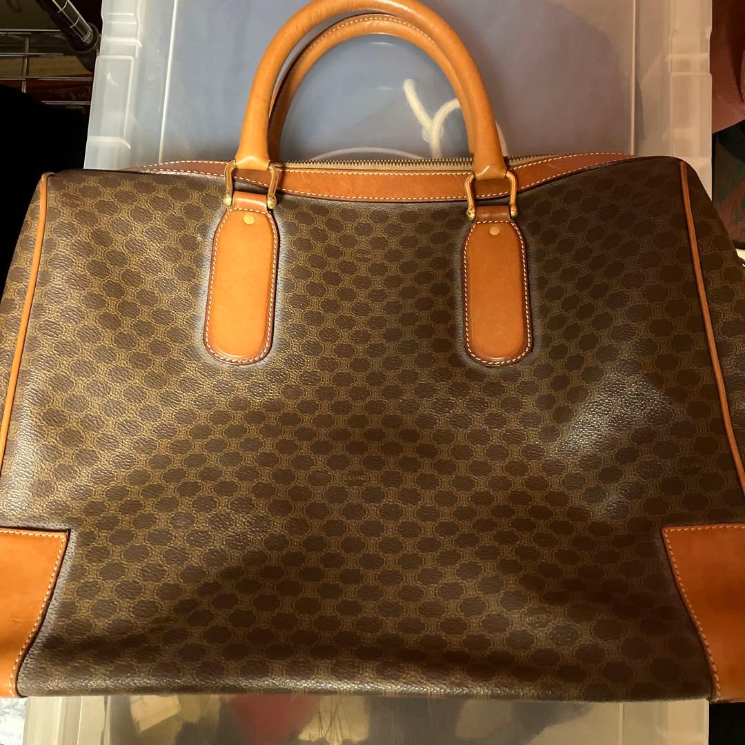 セリーヌ ボストンバッグ ブラウン ベージュ マカダム