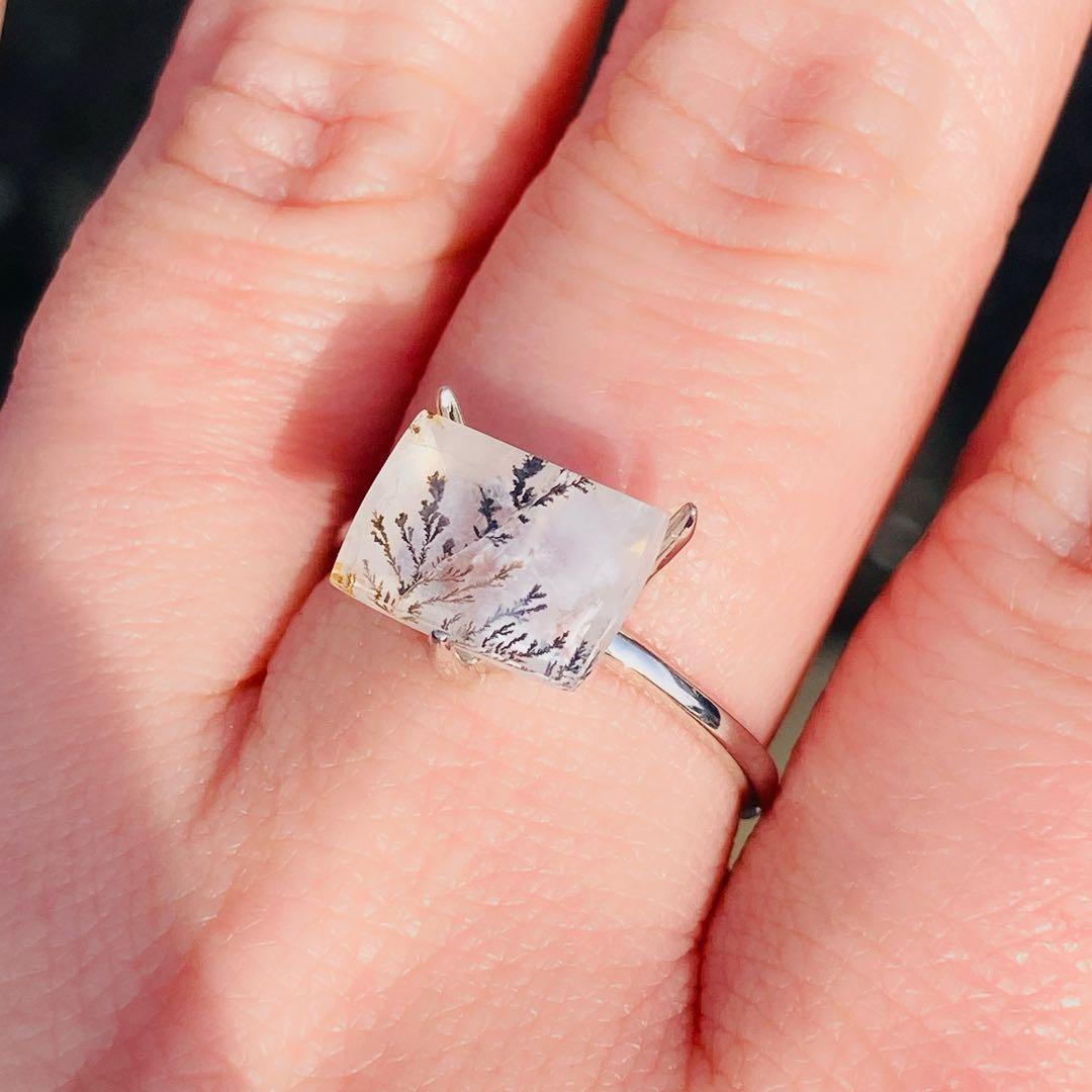 天然石　デンドリックチッククォーツ　ルース　天然石リング