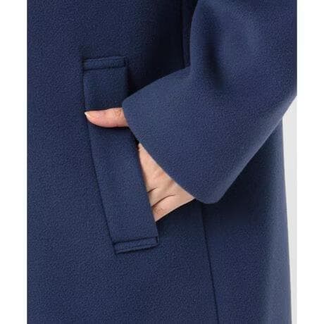 23区　【中村アンさん着用】ダブルクロスベロアスタンドカラーコート　インクブルー