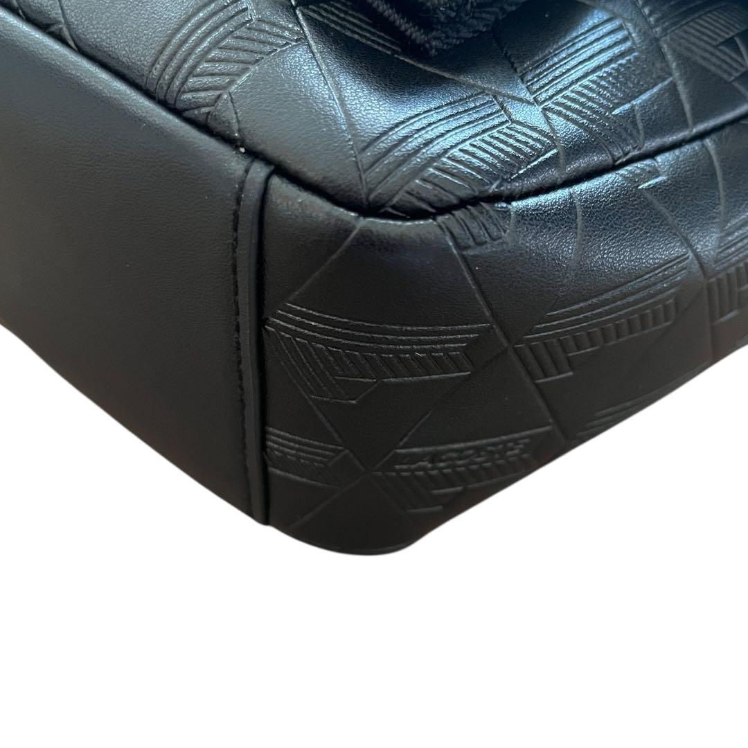 [未使用]ラコステ モノグラム メッセンジャー ショルダーバッグ ブラック