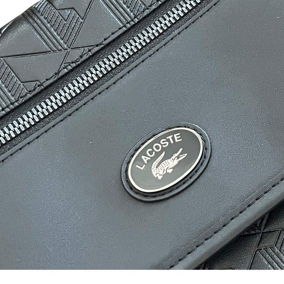 [未使用]ラコステ モノグラム メッセンジャー ショルダーバッグ ブラック