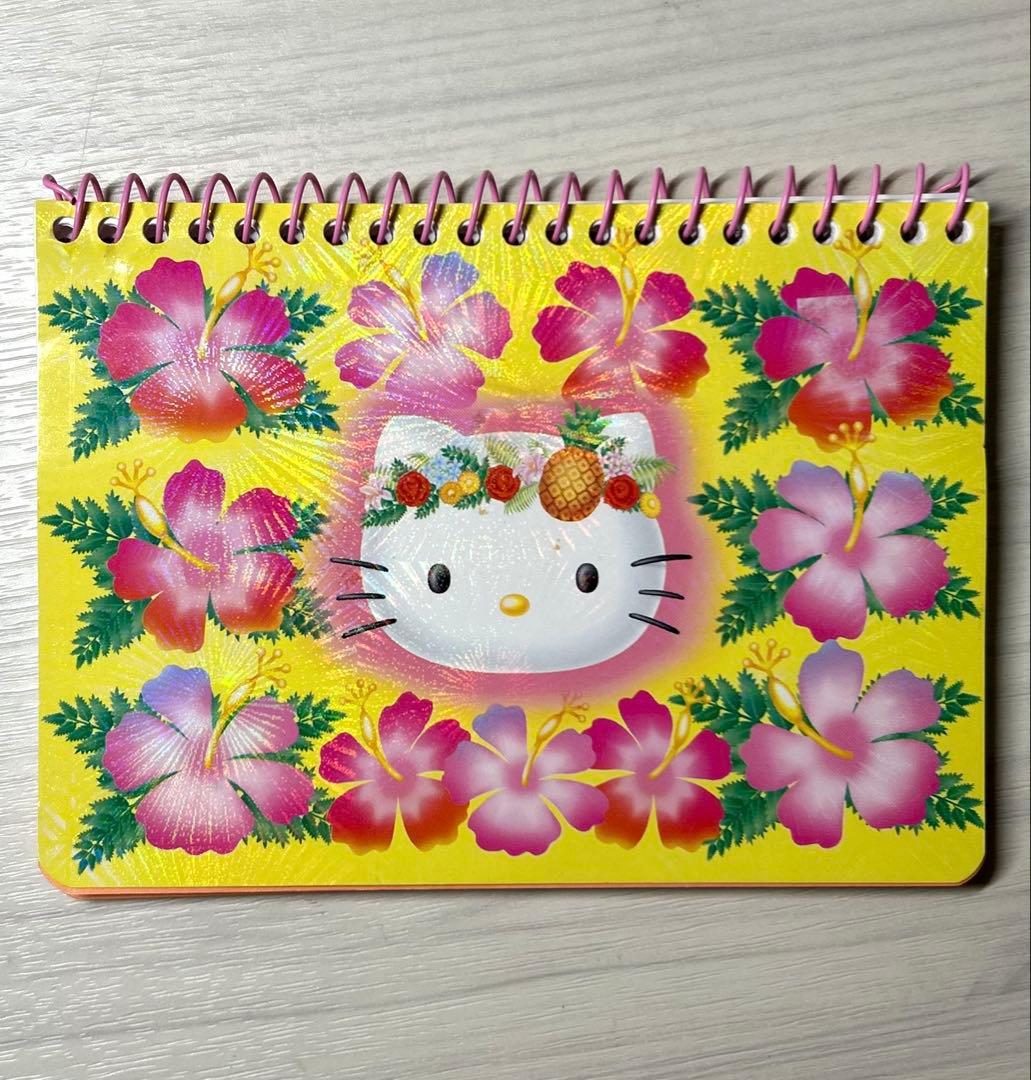 サンリオ ハローキティ ハイビスカス リングメモ帳 平成 レトロ