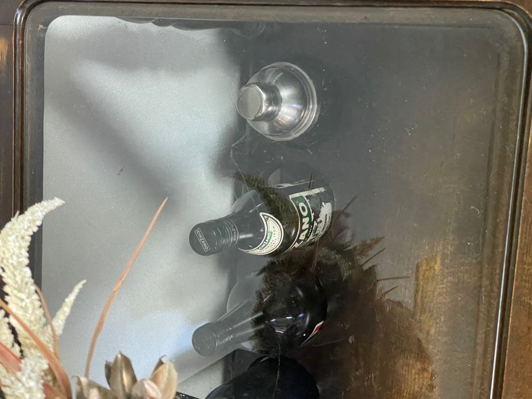 najico ナジコ ガラス天板 引き出し　サイドテーブル 木製 収納付き