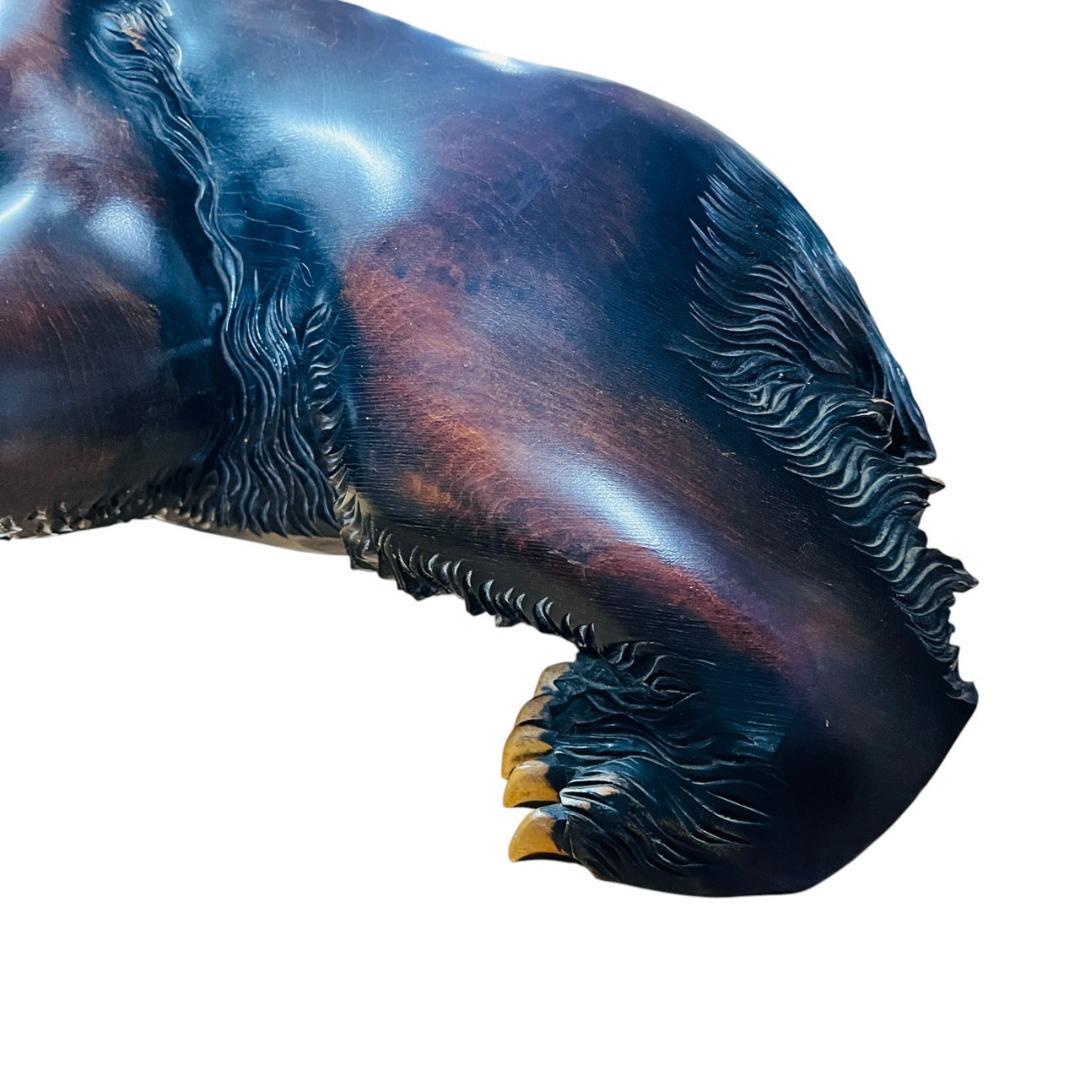 木彫り 熊 成田光雄 伝統工芸 アイヌ 八雲 レリーフ オブジェ