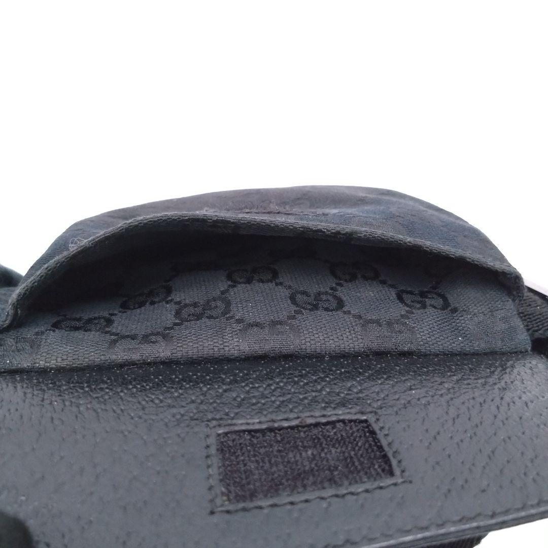 GUCCI 2WAY ウエストバッグ ボディバッグ GG柄 キャンバス ブラック