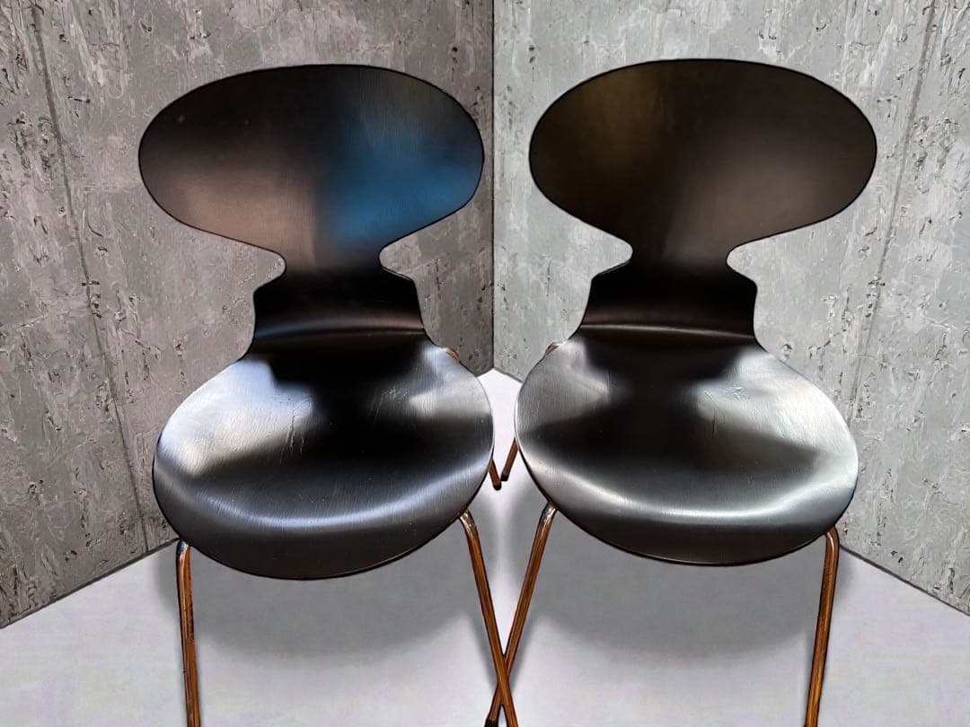 フリッツハンセン アントチェア　ブラック／4本脚　　　2セット