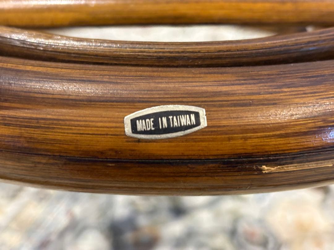 ラタン 籐家具 丸テーブル ダイニングチェア 台湾製 曲木 ビンテージ IG