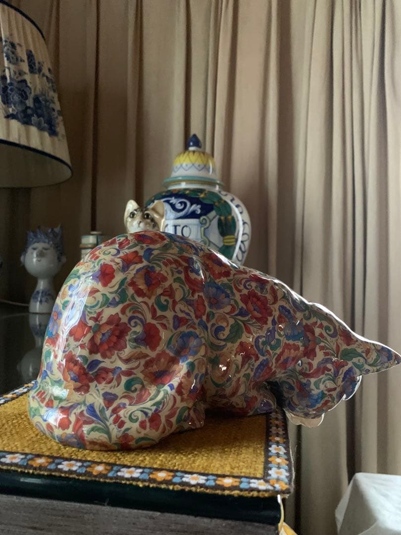 イギリス製デコパージュ　上から貴方を覗き込む可愛い猫ちゃん！