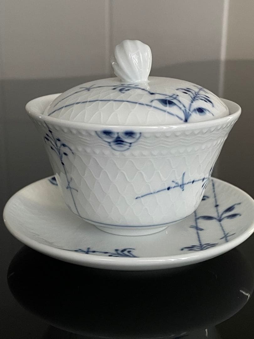 【新品】ロイヤルコペンハーゲン　ブルーパルメッテ 蓋つきカップ2客