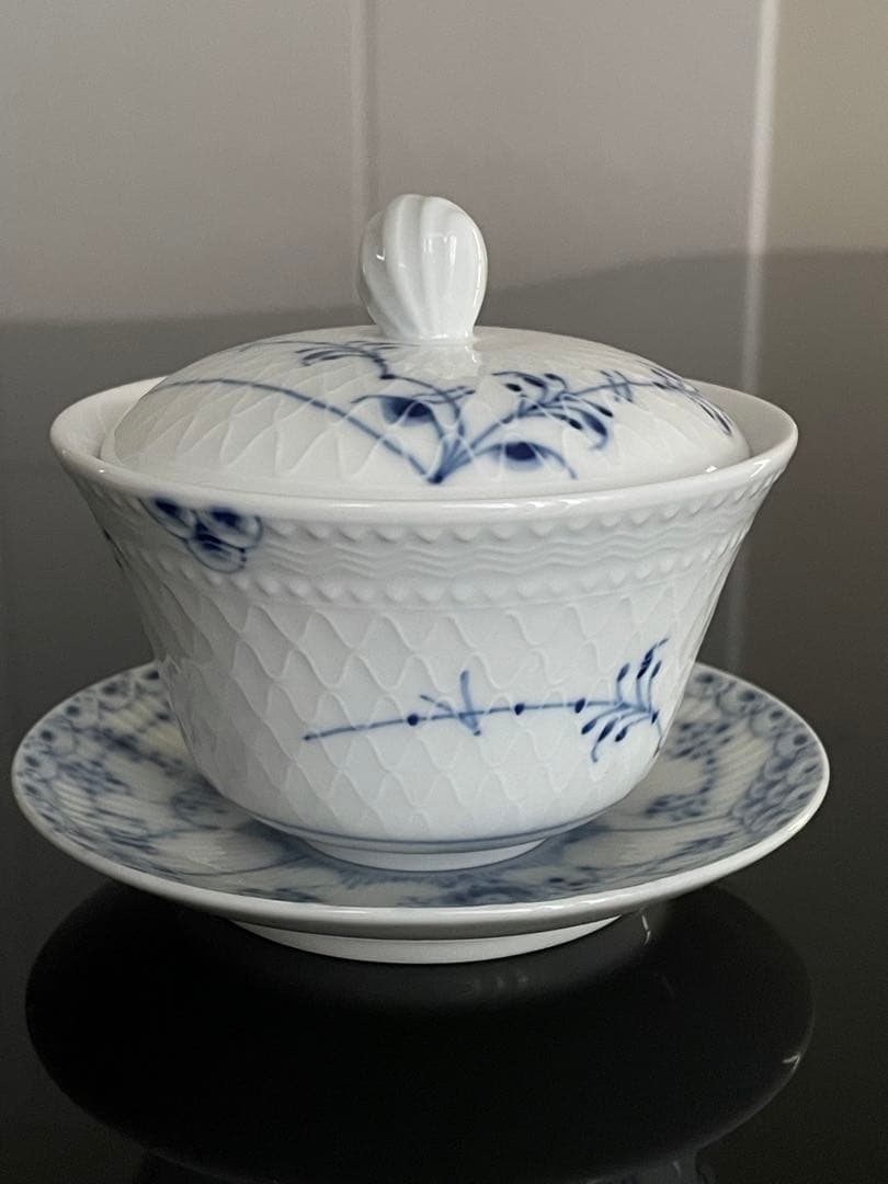 【新品】ロイヤルコペンハーゲン　ブルーパルメッテ 蓋つきカップ2客