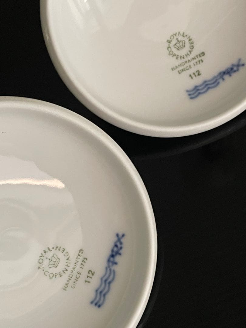 【新品】ロイヤルコペンハーゲン　ブルーパルメッテ 蓋つきカップ2客