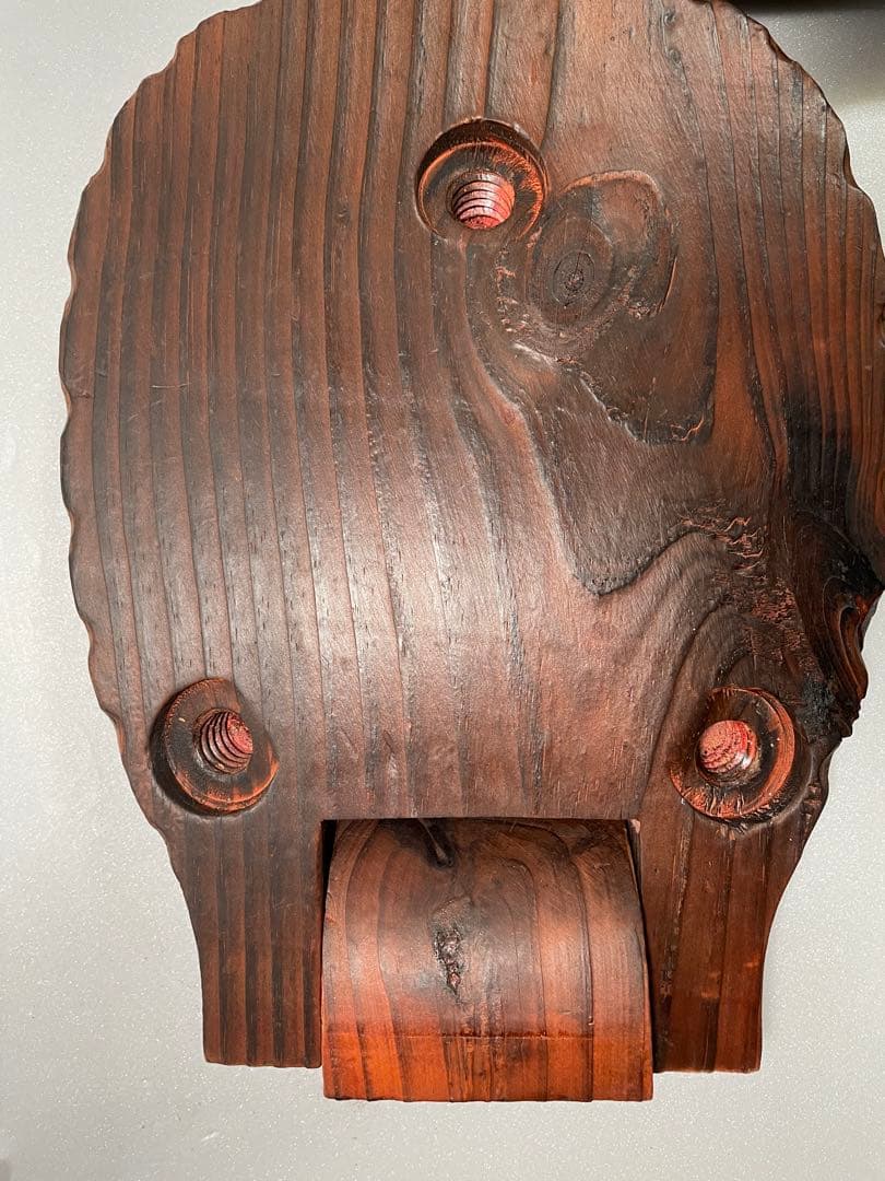 木製円形テーブル 猫型椅子 波型天板セット