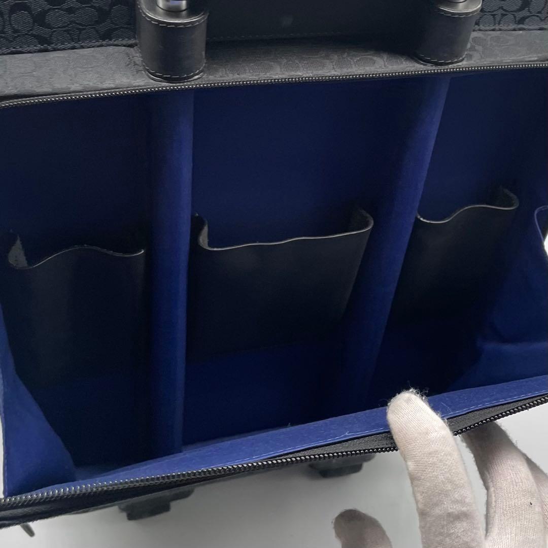 【美品】コーチ キャリーケース シグネチャー 総柄 スーツケース ブラック