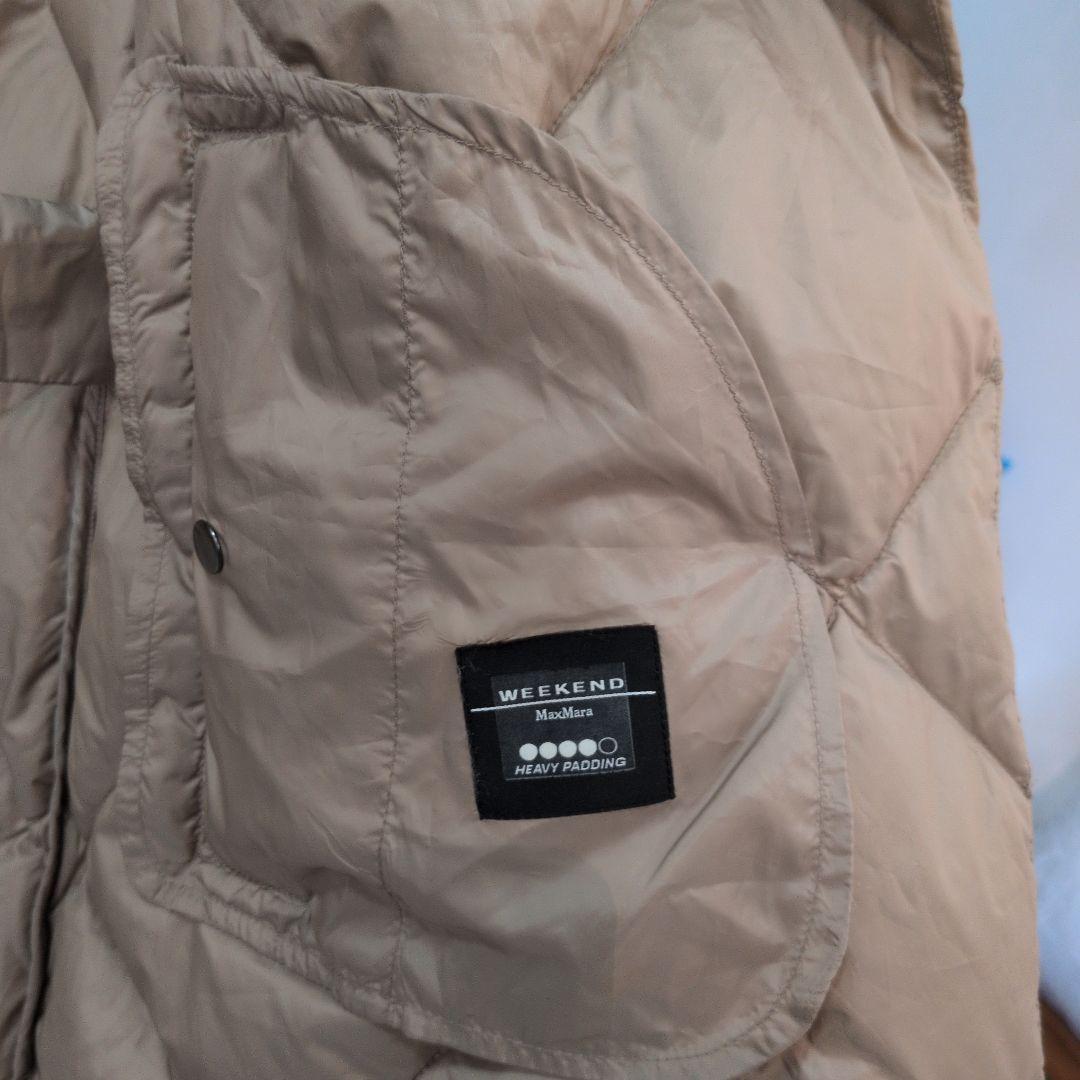 マックスマーラ MaxMara IT40 ベージュ　フード付きダウンベスト