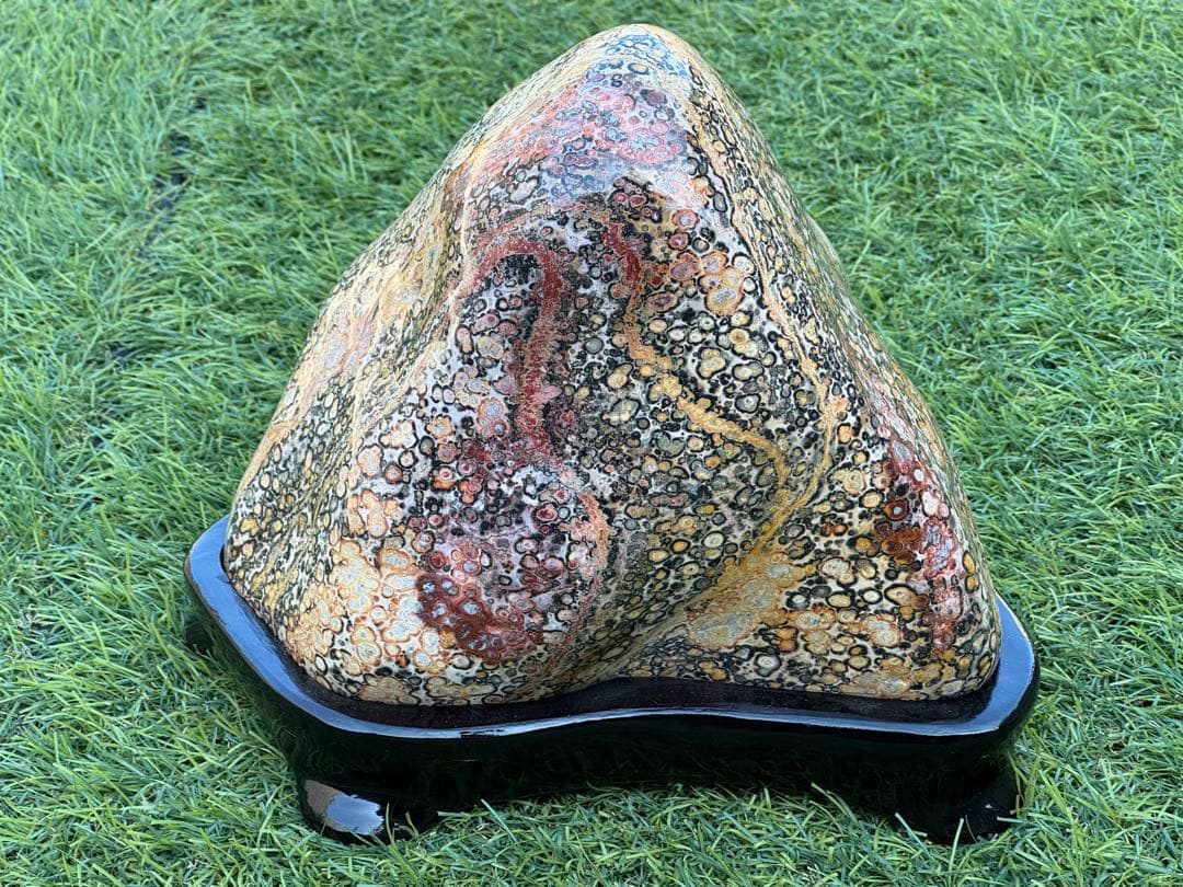 レオパード ジャスパー 鑑賞石 豹柄 水晶 瑪瑙 孔雀石 天然石 水石 置物