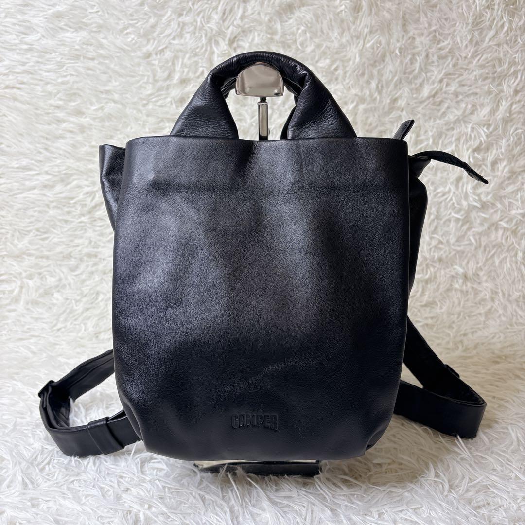 美品✨CAMPER カンペール Globo レザー リュック バックパック 黒
