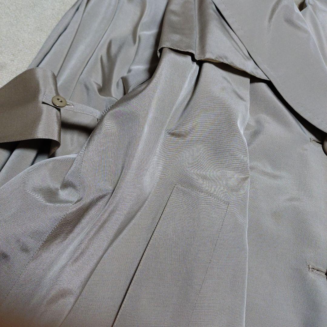 ヴィンテージChristian Dior グレー トレンチコート　サテン仕上げ