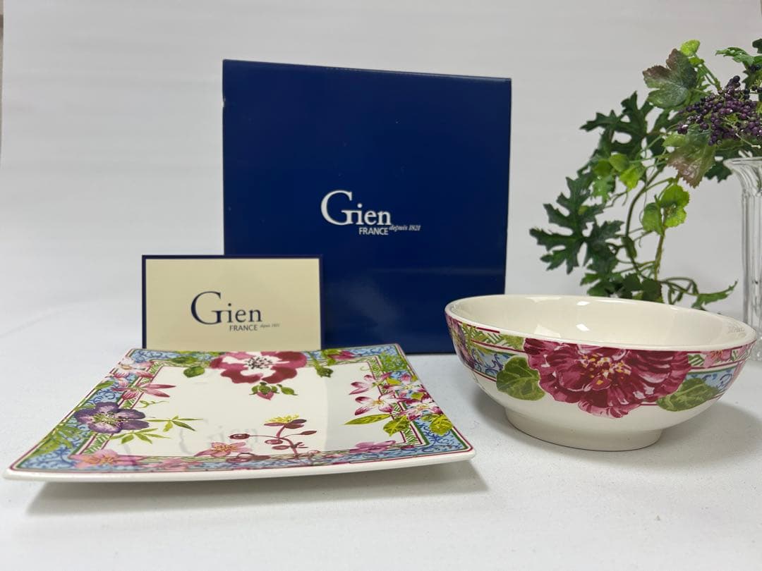 Gien /ジアン　ミルフルール　花柄皿とボウルセット