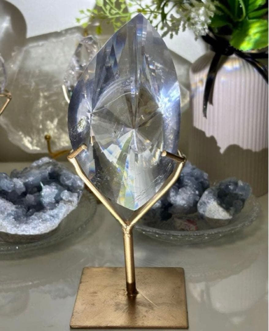 レア　AAA　レムリアンシード　水晶　ブルーラダー　マスタークリスタル　台座付き