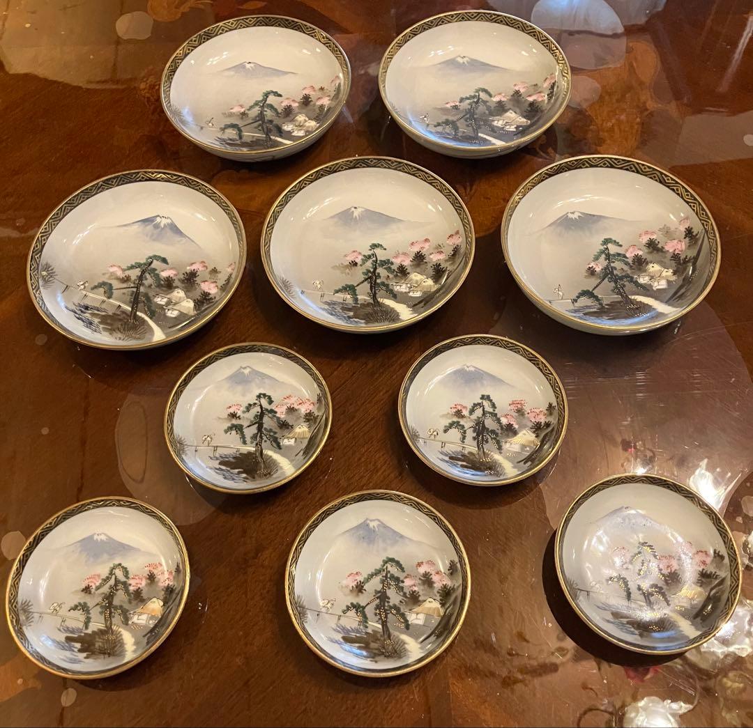 最高級　九谷焼8種5客用フルセット　金彩　縁起　　古九谷　お膳