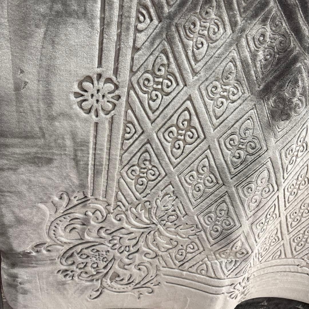 グレー ラグ 185cm×185cm ボリュームタイプ