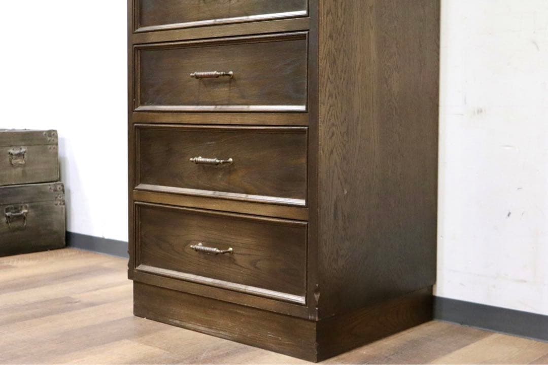 GMHK858○神戸家具 洋家具 7段チェスト 整理箪笥 収納家具 彫刻 鉄金具