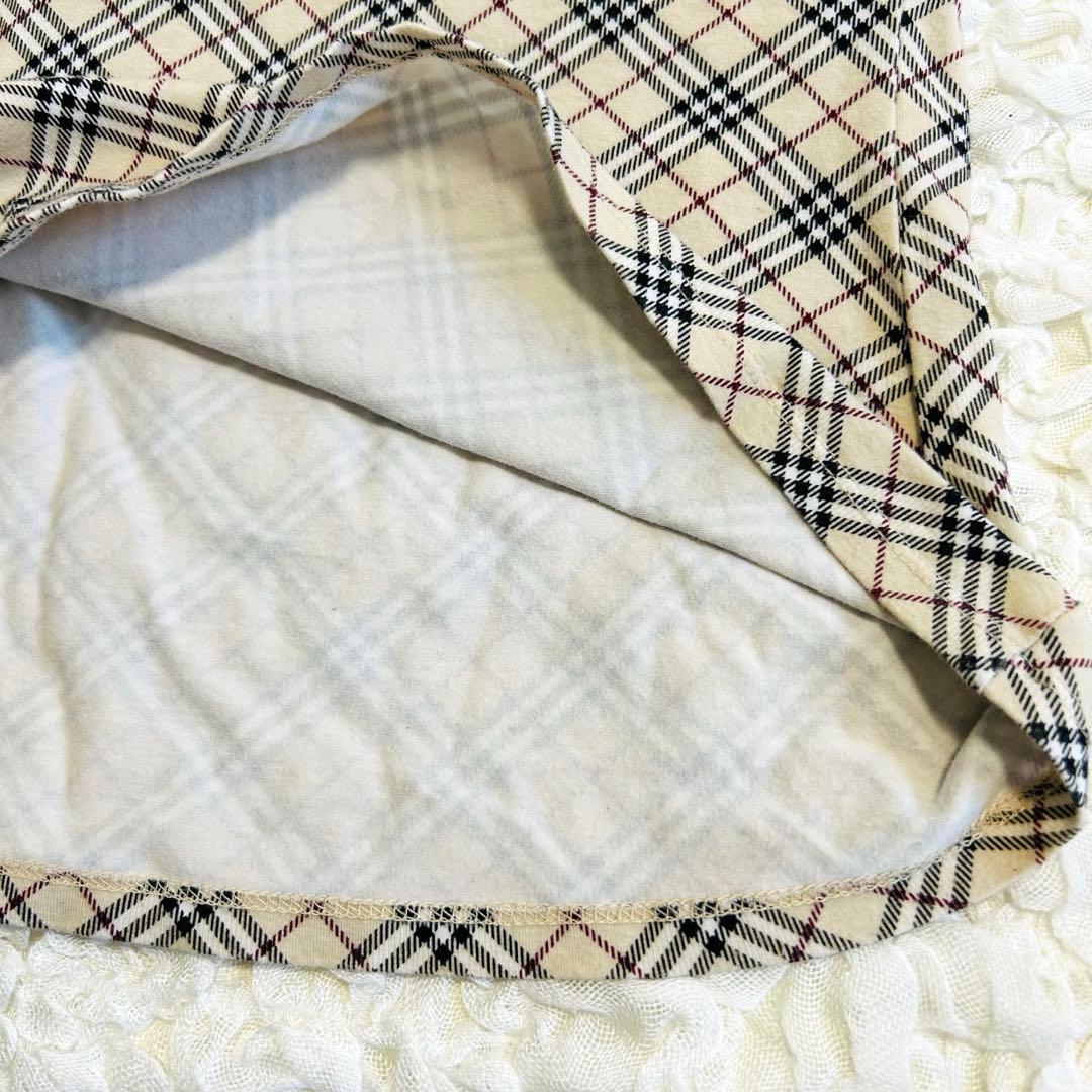 【バーバリーブルーレーベル】ノバチェック　ホルターネック　日本製　ベージュ