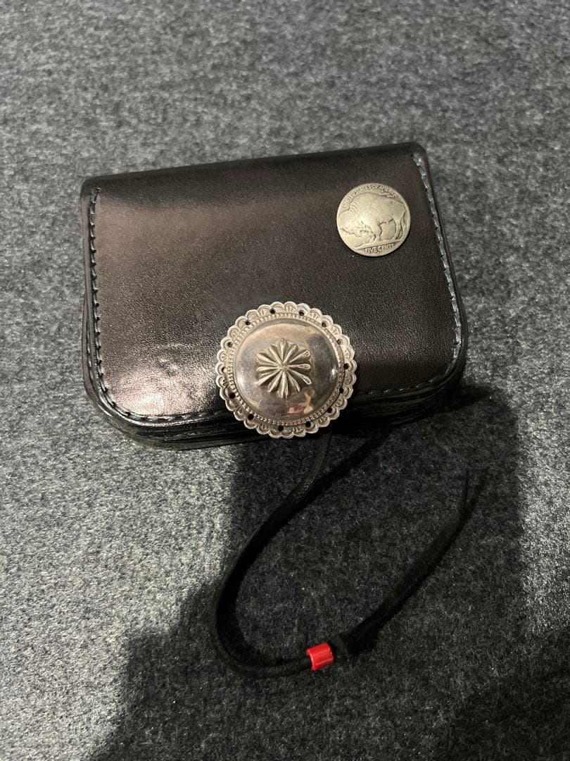 ゴローズ　角型小銭入れ　ブラック tady&king ローズ　K18 チャーム