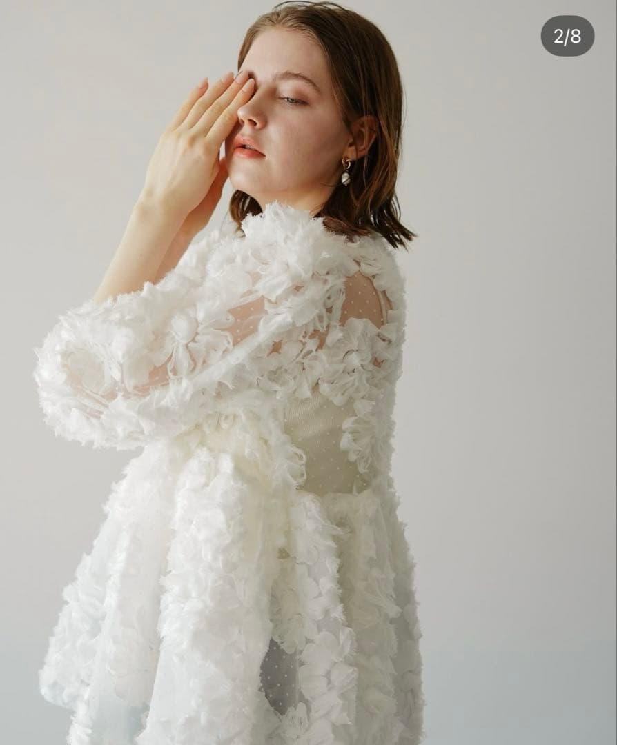 トップス Acka. flower peplum blouse