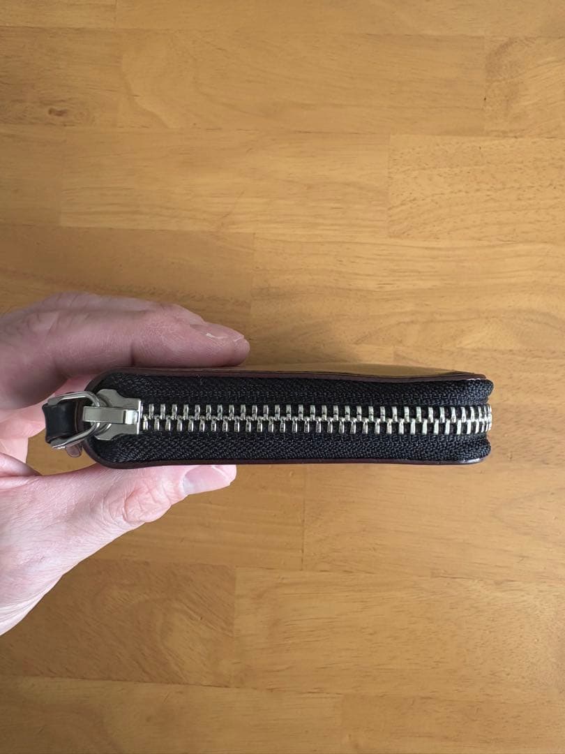 GANZO AVON ラウンドファスナー長財布 ブラック ブライドルレザー