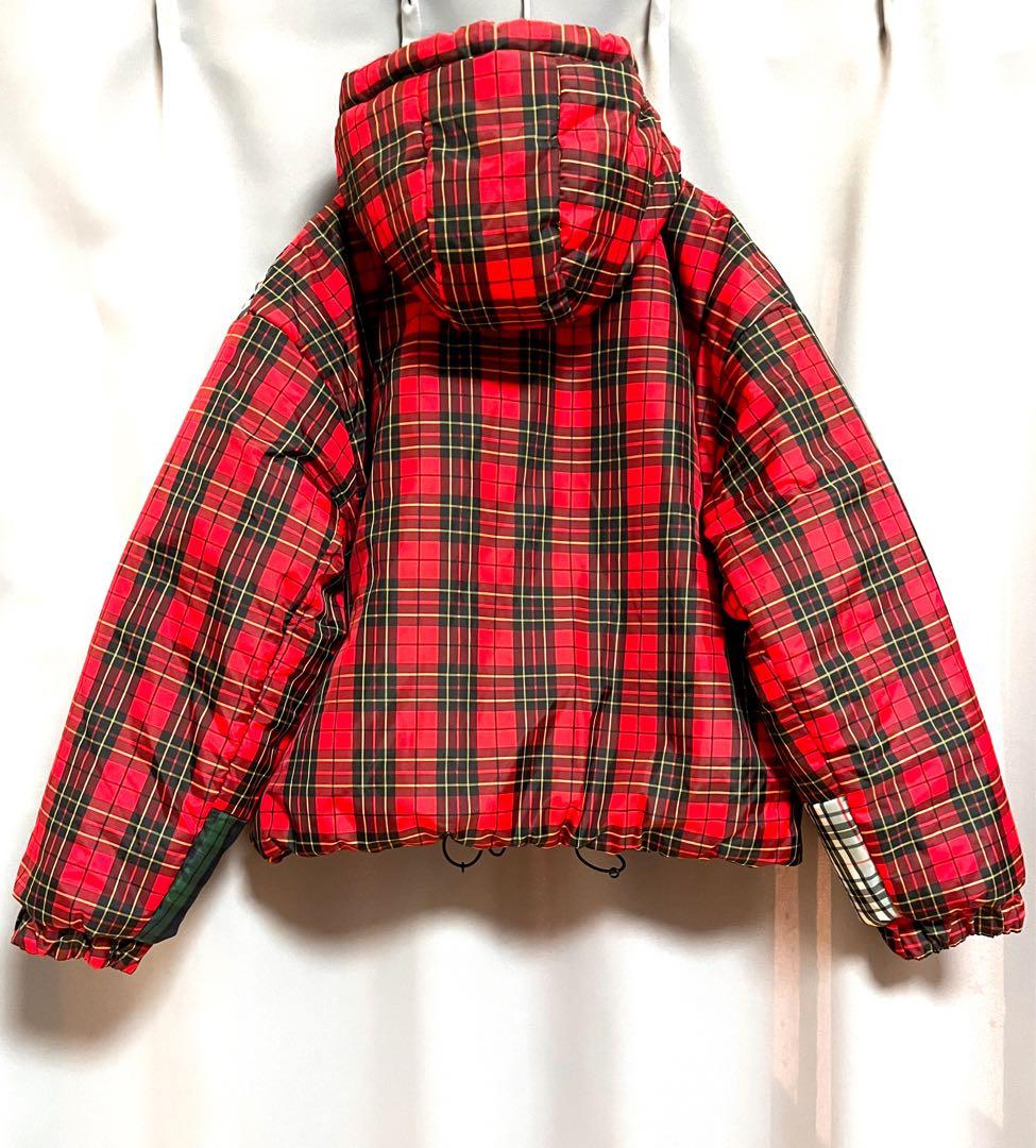 X-girl クレイジータータンチェックダウンジャケット 大きいサイズ 個性的