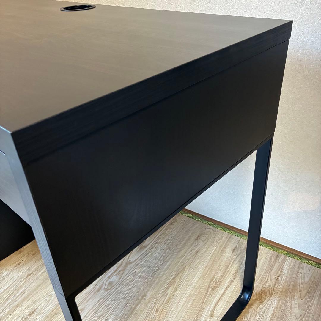 【直接引き渡し】IKEA ミッケ 黒　作業机 学習机 デスク テーブル引出し