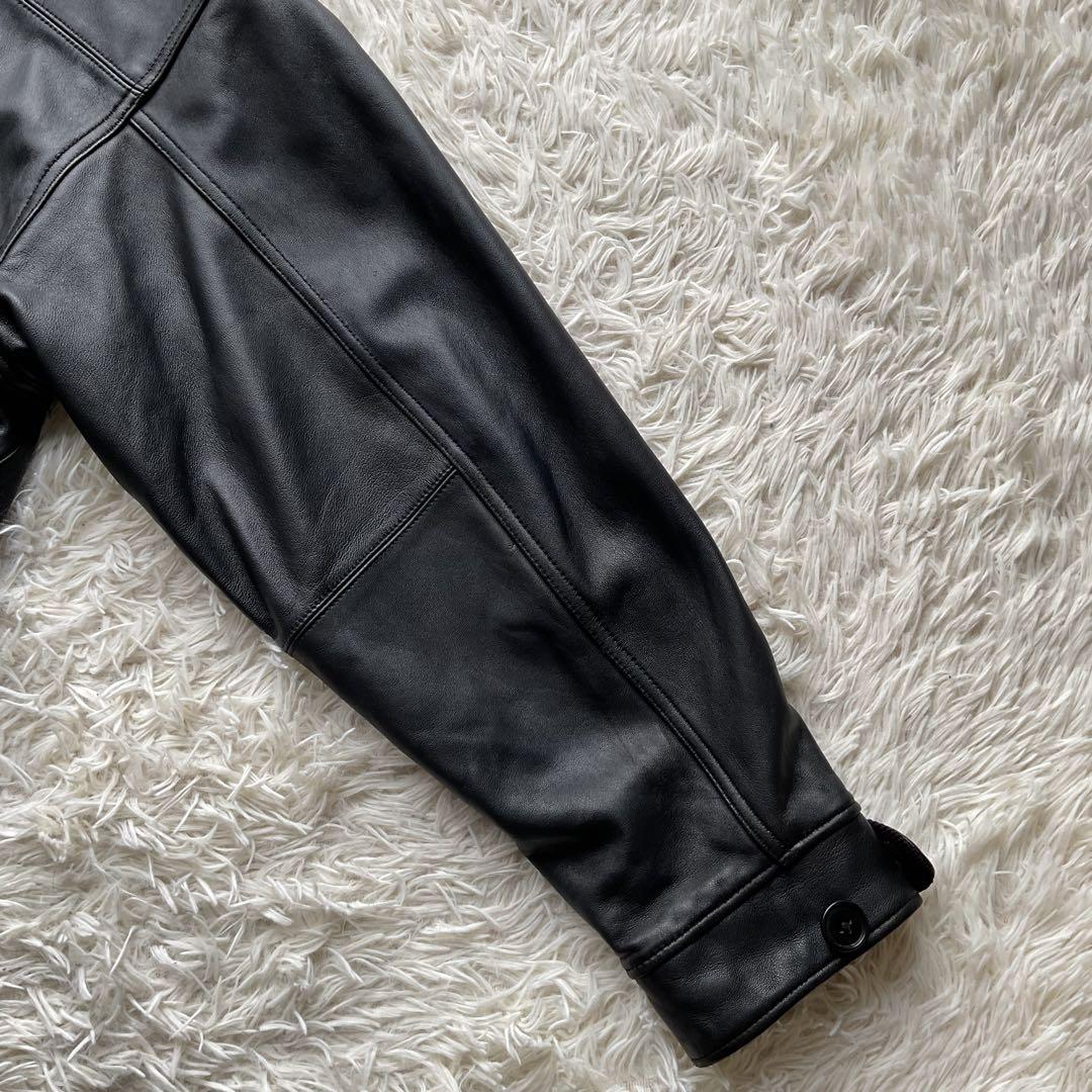 人気✨BEAMS シープスキン　レザージャケット　カーコート　本革　ブラック　M