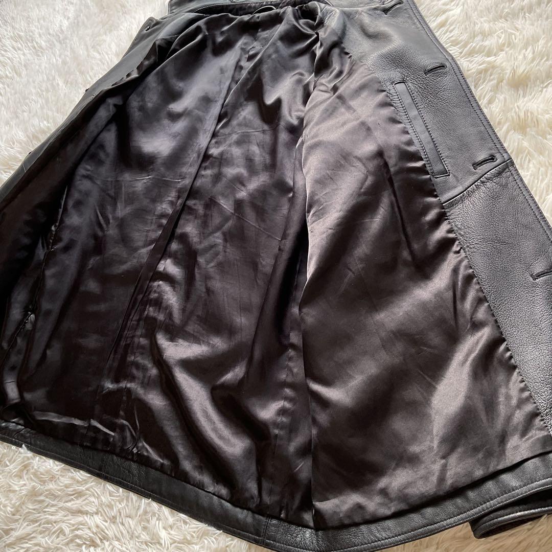 人気✨BEAMS シープスキン　レザージャケット　カーコート　本革　ブラック　M