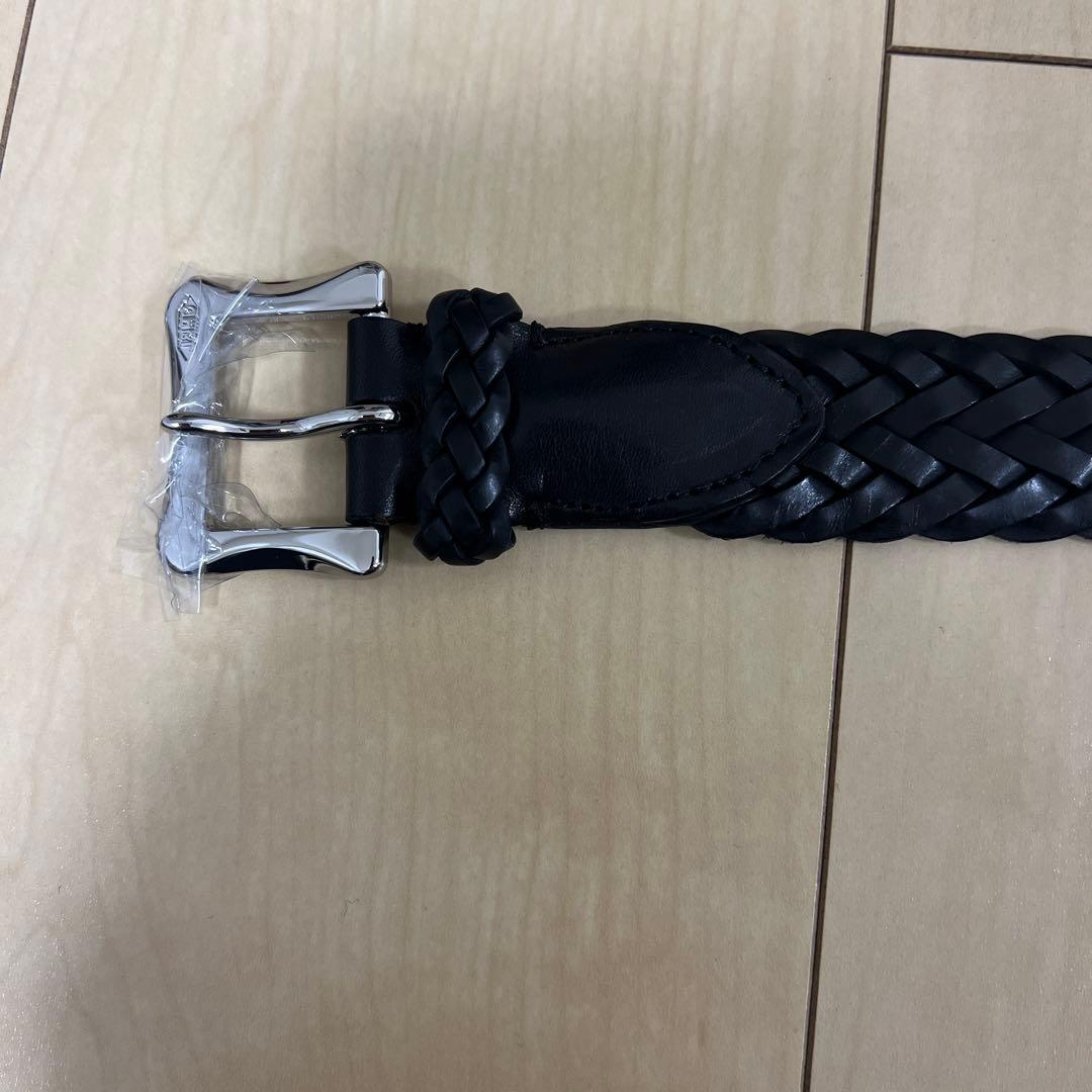 J.M. DAVIDSON 編み込みレザーベルト ブラック