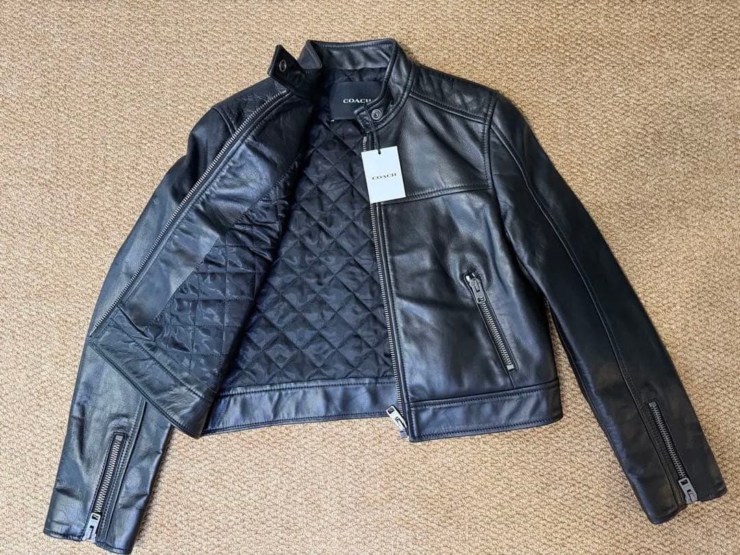 【新品タグ付き】COACHコーチレザージャケット(CN443)Sブラック本革