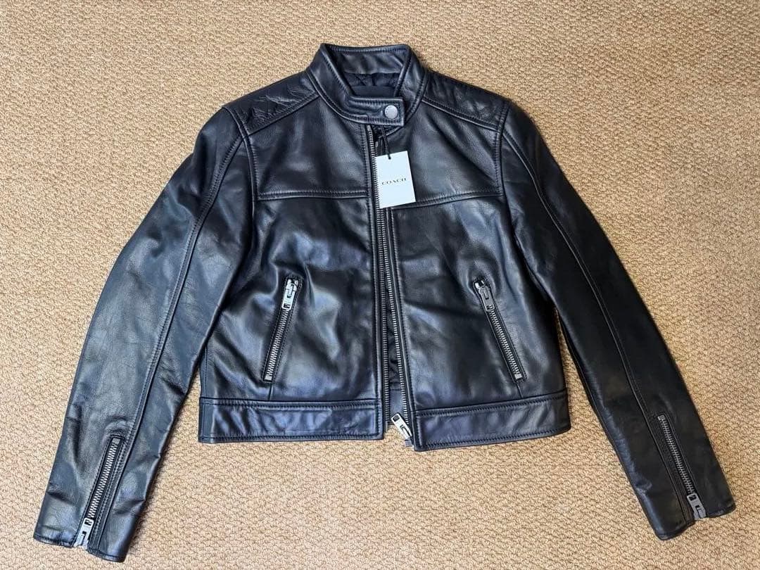 【新品タグ付き】COACHコーチレザージャケット(CN443)Sブラック本革