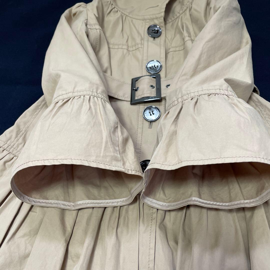 BURBERRY.BLUELABEL/バーバリー、七分袖、フリルトレンチコート