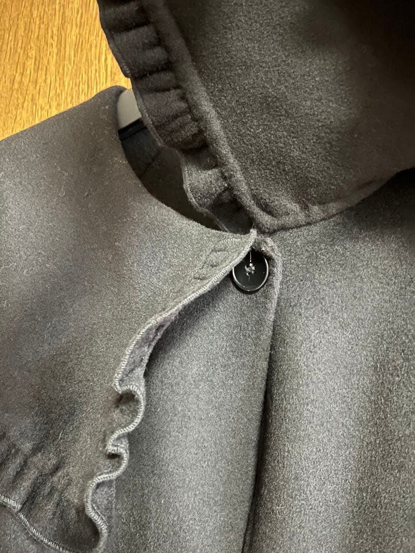 アンドラブ　クローゼット　&love closetフリル　コート　黒ブラック　S