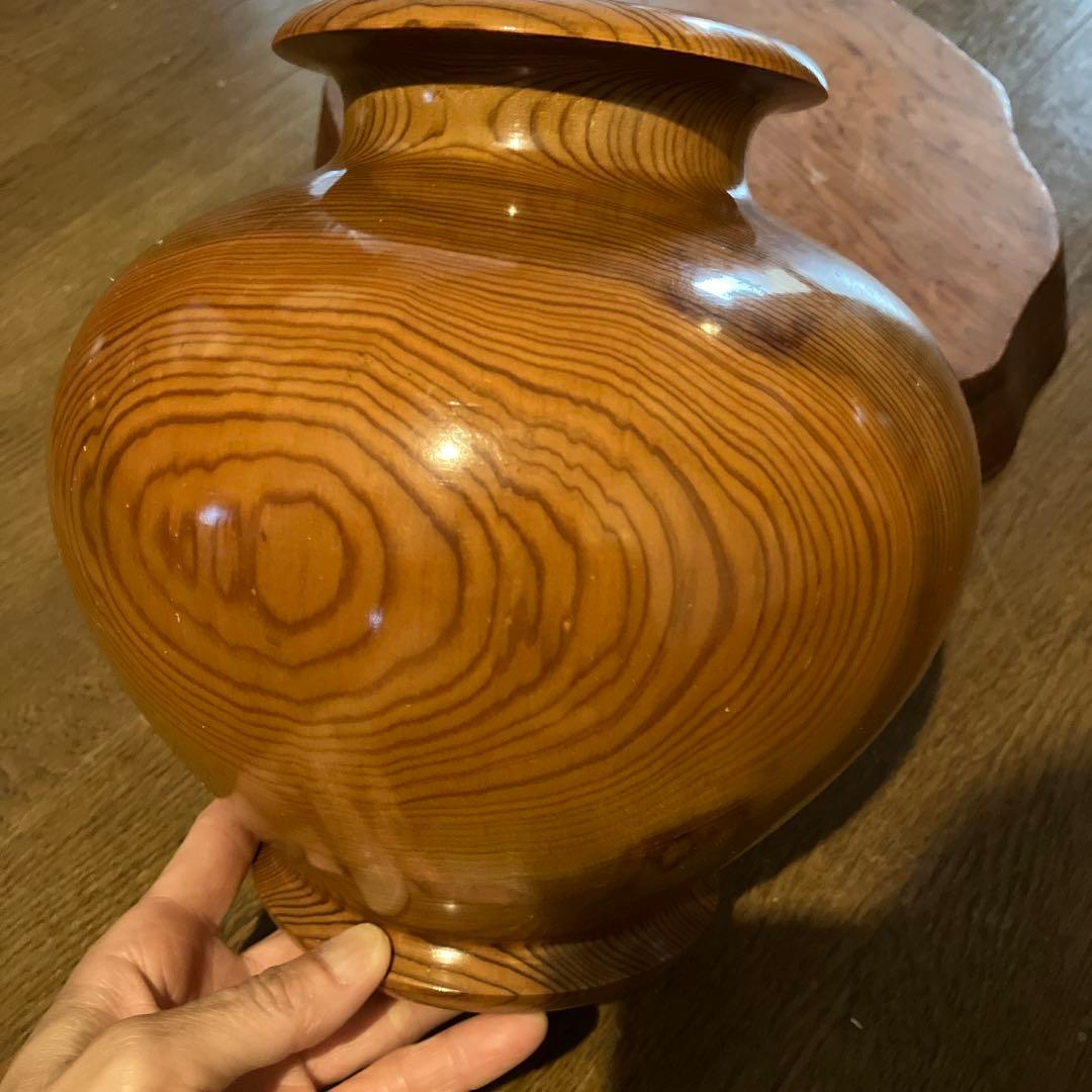 屋久杉壺（高さ23㌢程）花台　セット