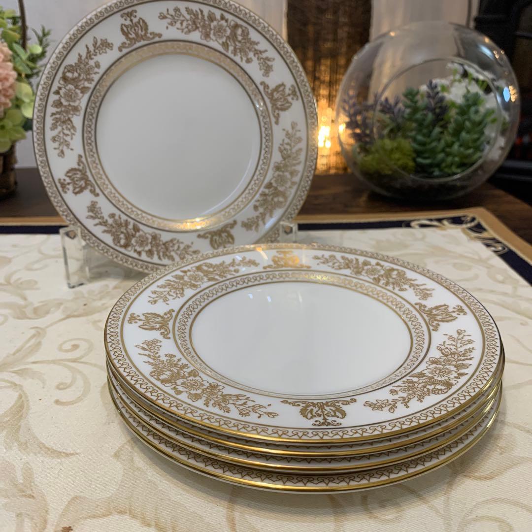 ウェッジウッド ゴールド　コロンビア　15.5cmケーキプレート　5枚