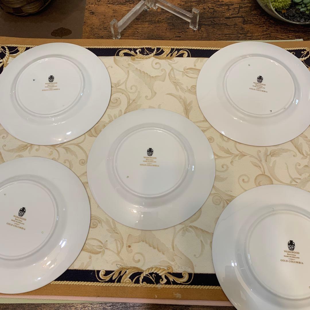 ウェッジウッド ゴールド　コロンビア　15.5cmケーキプレート　5枚
