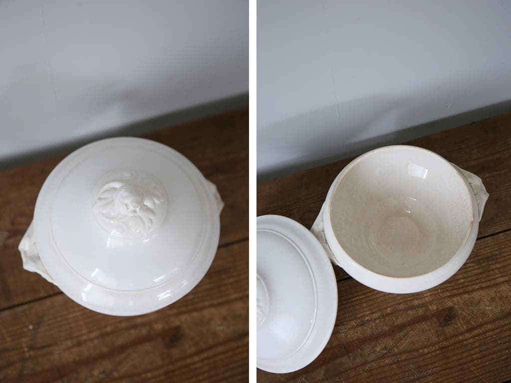 フランスアンティークディゴワン&サルグミンヌ窯スーピエール/陶磁器食器86-99