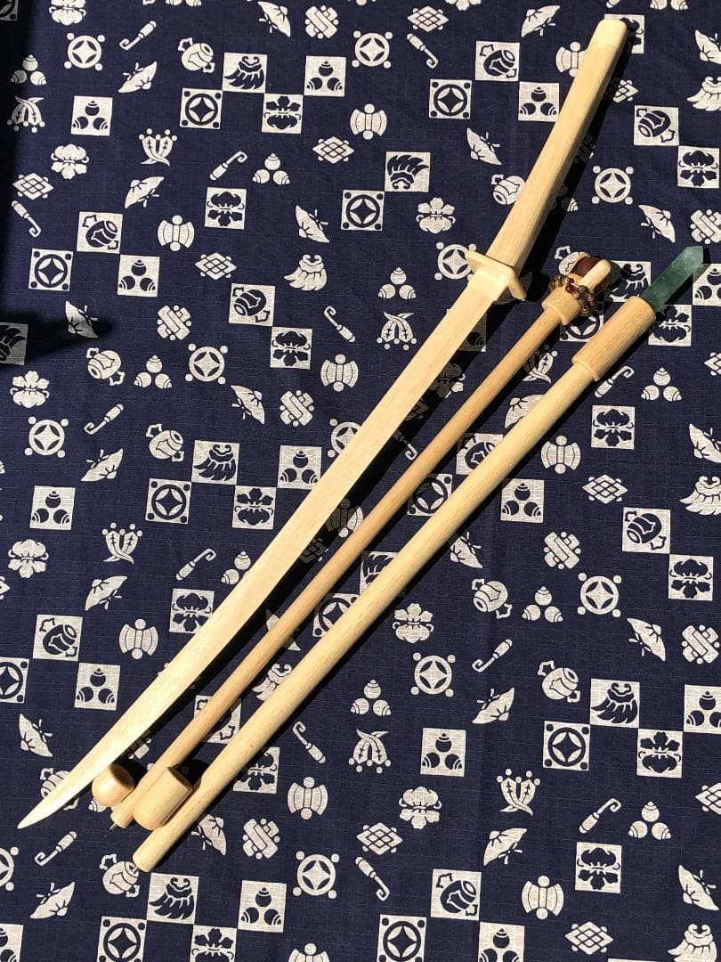 ハンドメイド 木製 フローライトの杖