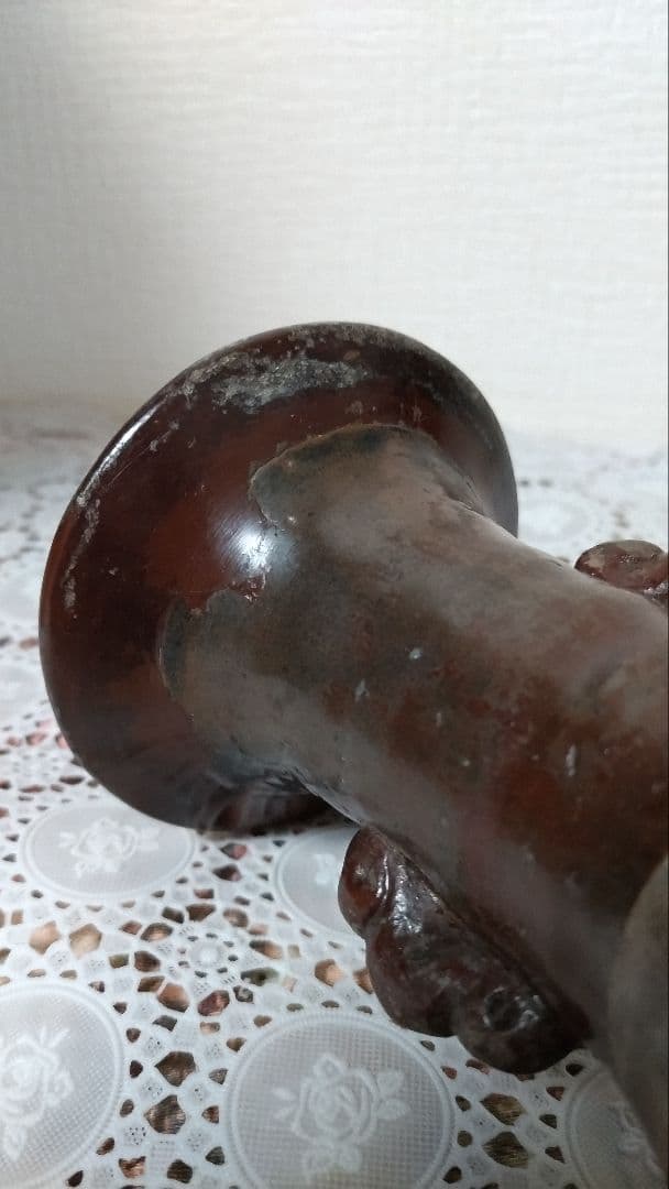 二彩唐津花入れ　骨董品